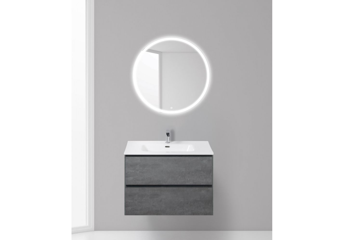 Приобрести тумба подвесная с раковиной belbagno 100 см pietra-1000-2c-so-scm, цемент