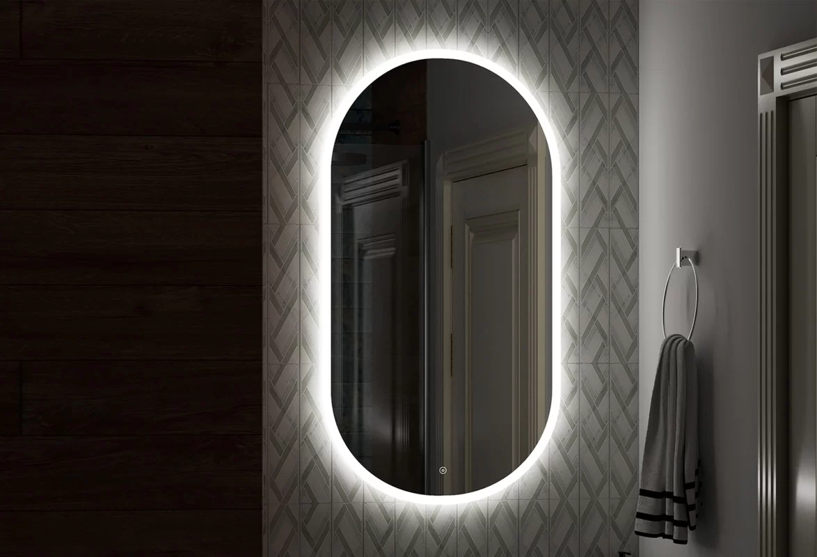 Приобрести continent зеркало с подсветкой delight 55х100 см, белое