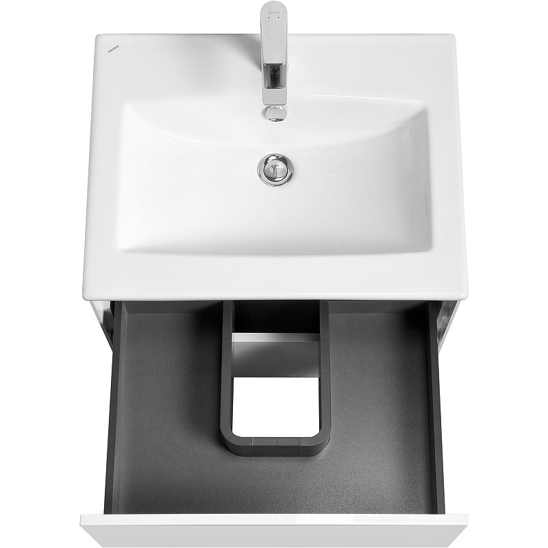 Приобрести тумба подвесная с раковиной акватон сохо 60 см, белый глянцевый