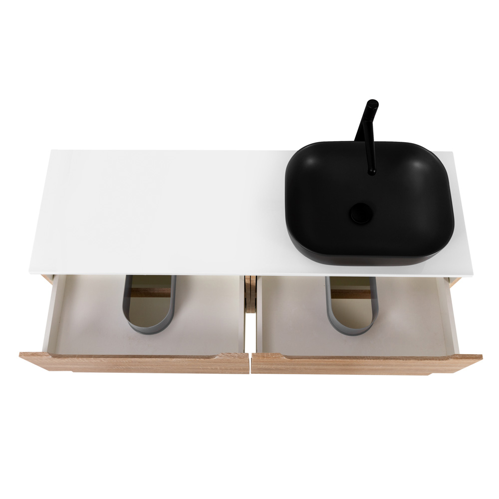 Приобрести belbagno тумба со столешницей etna 120 см, подвесная rovere bianco, раковина справа