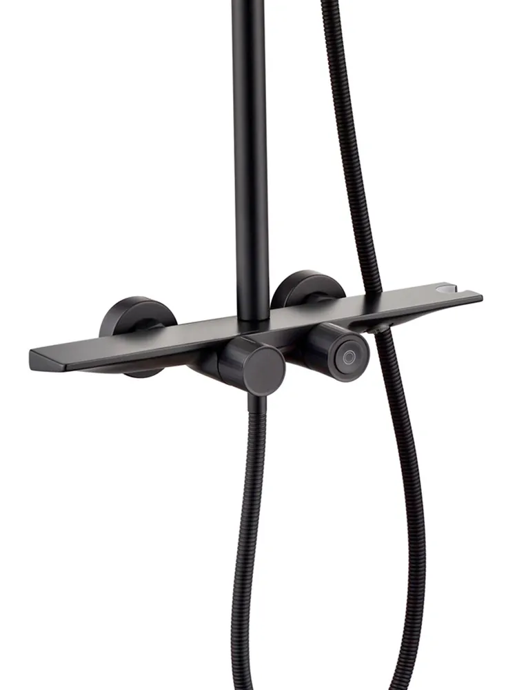 Приобрести grocenberg душевая система с термостатом, черная матовая, gb7038bl