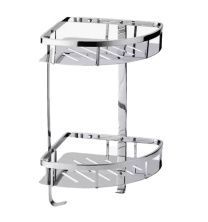 Полка для ванной 2-х ярусная угловая WONZON & WOGHAND, Хром (WW-4142)