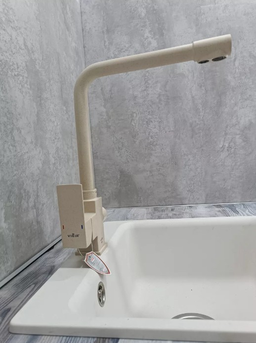 Приобрести смеситель для кухни vieir kitchen 359 мм, с подключением к фильтру, бежевый v15025(b)