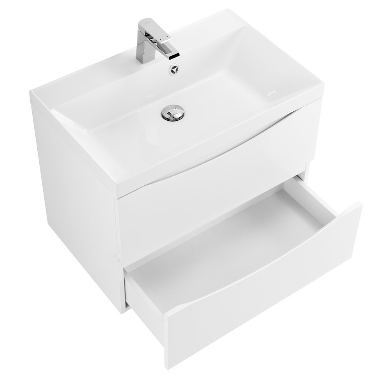 Приобрести тумба подвесная с раковиной belbagno marino-700-2c-so-bl-p 70 см, bianco lucido