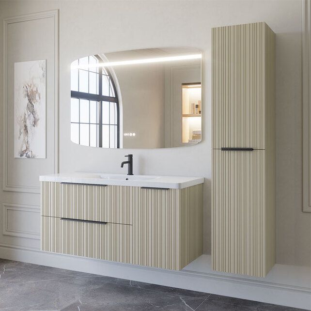 Приобрести caprigo тумба с раковиной rain 120 см, правая, бежевая, эмаль