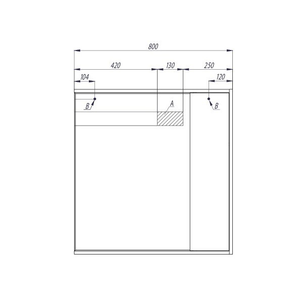 Приобрести зеркало шкаф акватон стоун 80 см, правое, сосна арлингтон