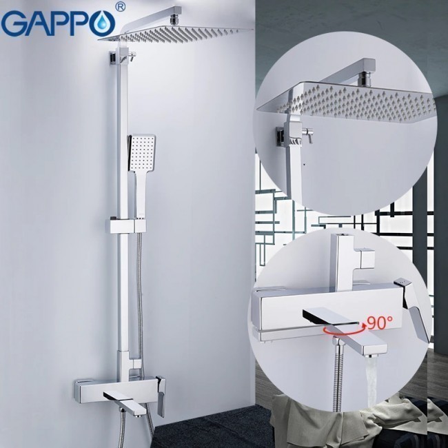Приобрести gappo душевая система g2418 с изливом, хром 96278