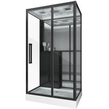 Grossman Душевая кабина 120х80 см, черная матовая GR267