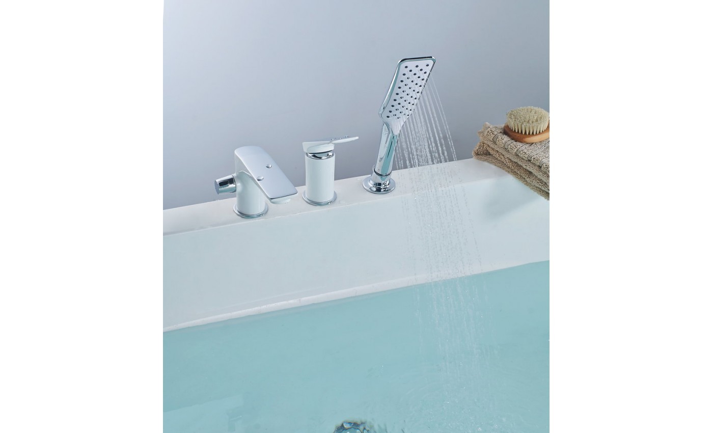 Приобрести lemark смеситель на борт ванны allegro, белый\хром lm5945cw