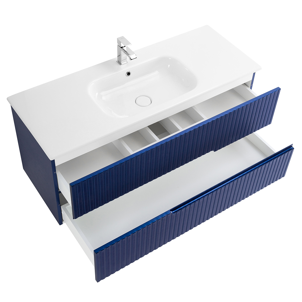 Приобрести cezares тумба подвесная с раковиной duet 120 см sapfiro, синяя duet-1200-2c-so-spf-p