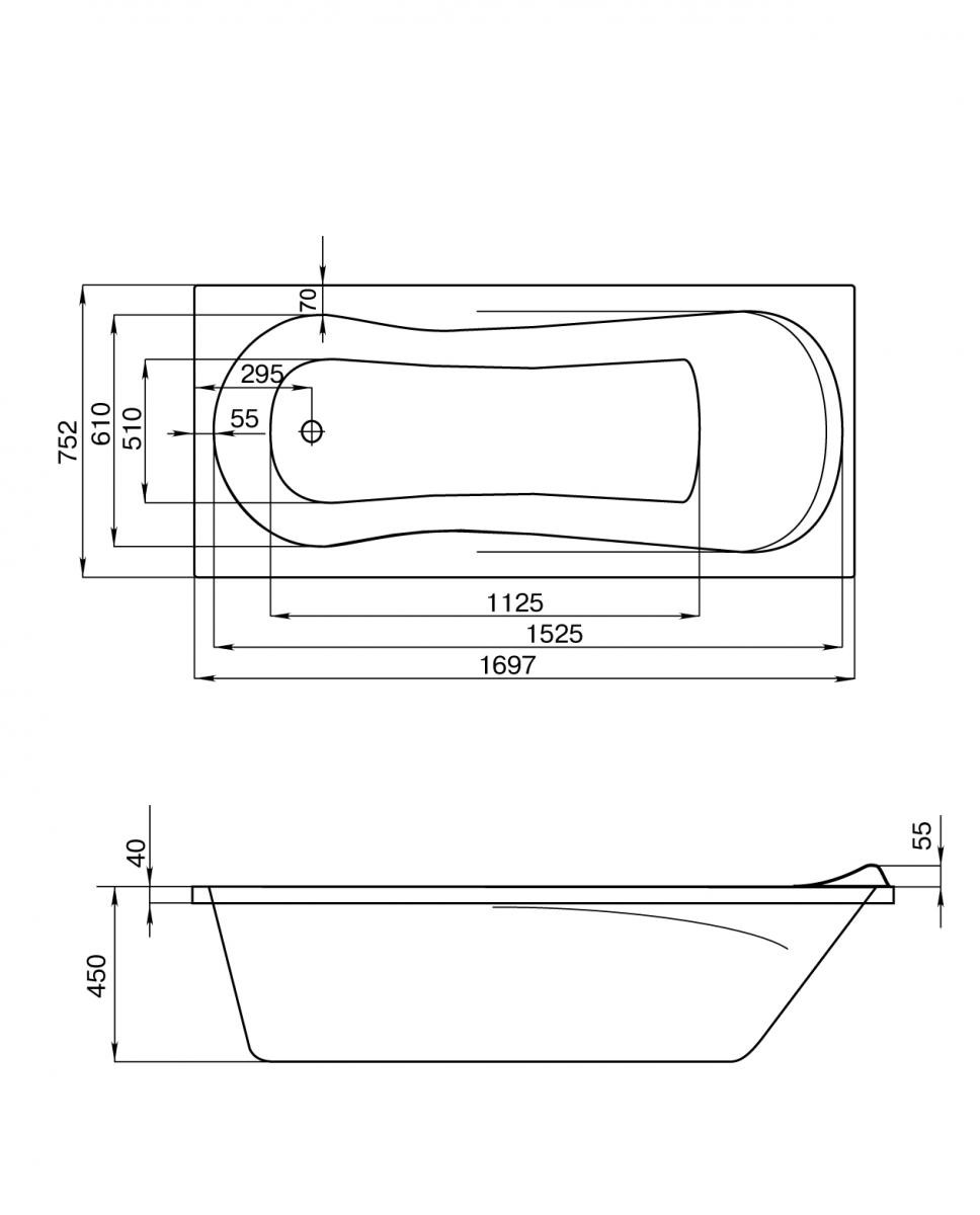 Приобрести santek каледония ванна акриловая прямоугольная 170х75 см, белая