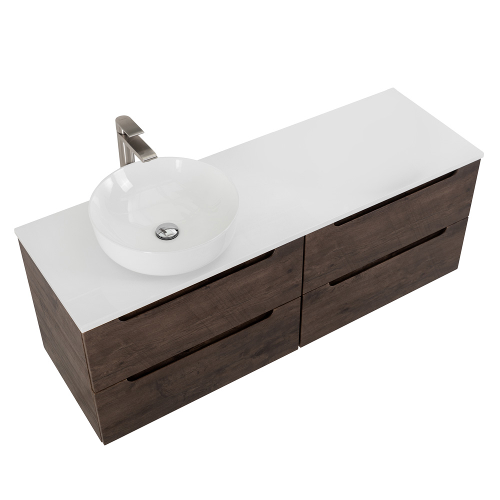 Приобрести belbagno тумба со столешницей etna 120 см, подвесная rovere moro, раковина слева