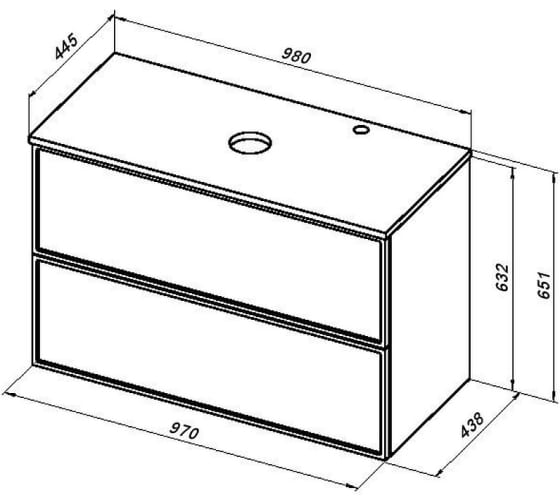 Приобрести столешница для раковины aquanet арт 100 см, маренго