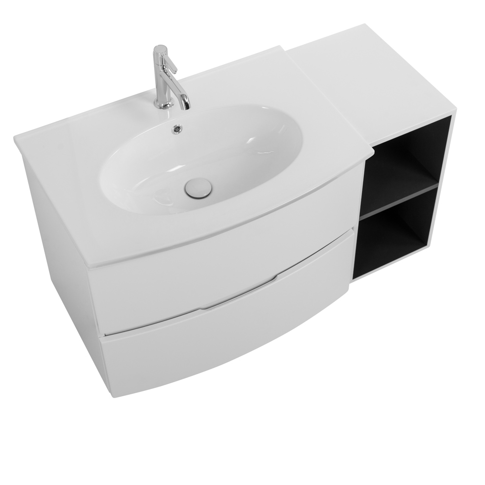 Приобрести cezares тумба подвесная с раковиной elettra 104 см bianco opaco, белая матовая 55521