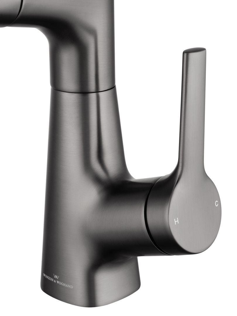 Приобрести смеситель для раковины с выдвижным изливом wonzon & woghand, темный графит (ww-121b108-bgg)