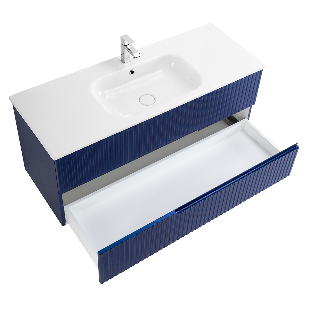 Приобрести cezares тумба подвесная с раковиной duet 120 см sapfiro, синяя duet-1200-2c-so-spf-p