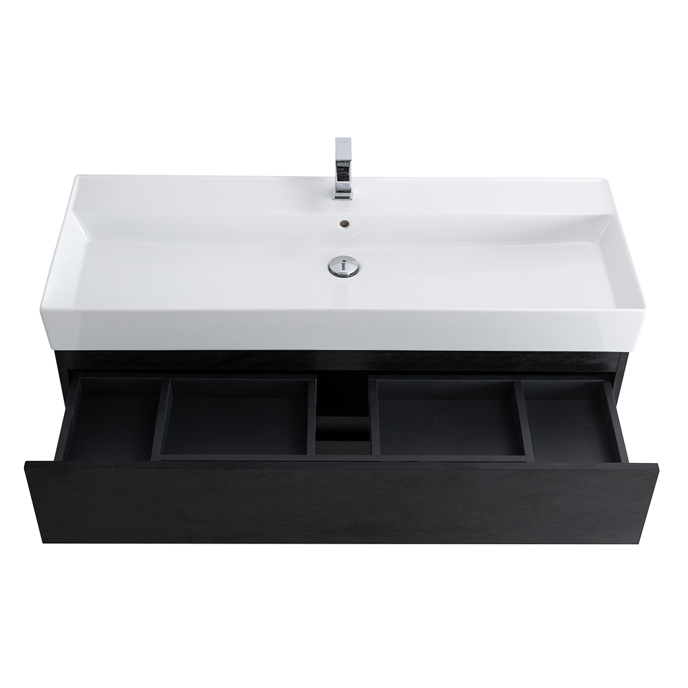 Приобрести cezares тумба подвесная с раковиной molveno 46 120 см nero, черная molveno 46-120-2c-so-nc