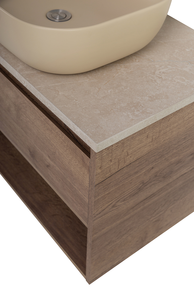 Приобрести belbagno тумба со столешницей kraft 100 см с ящиком и полкой, подвесная rovere tabacco