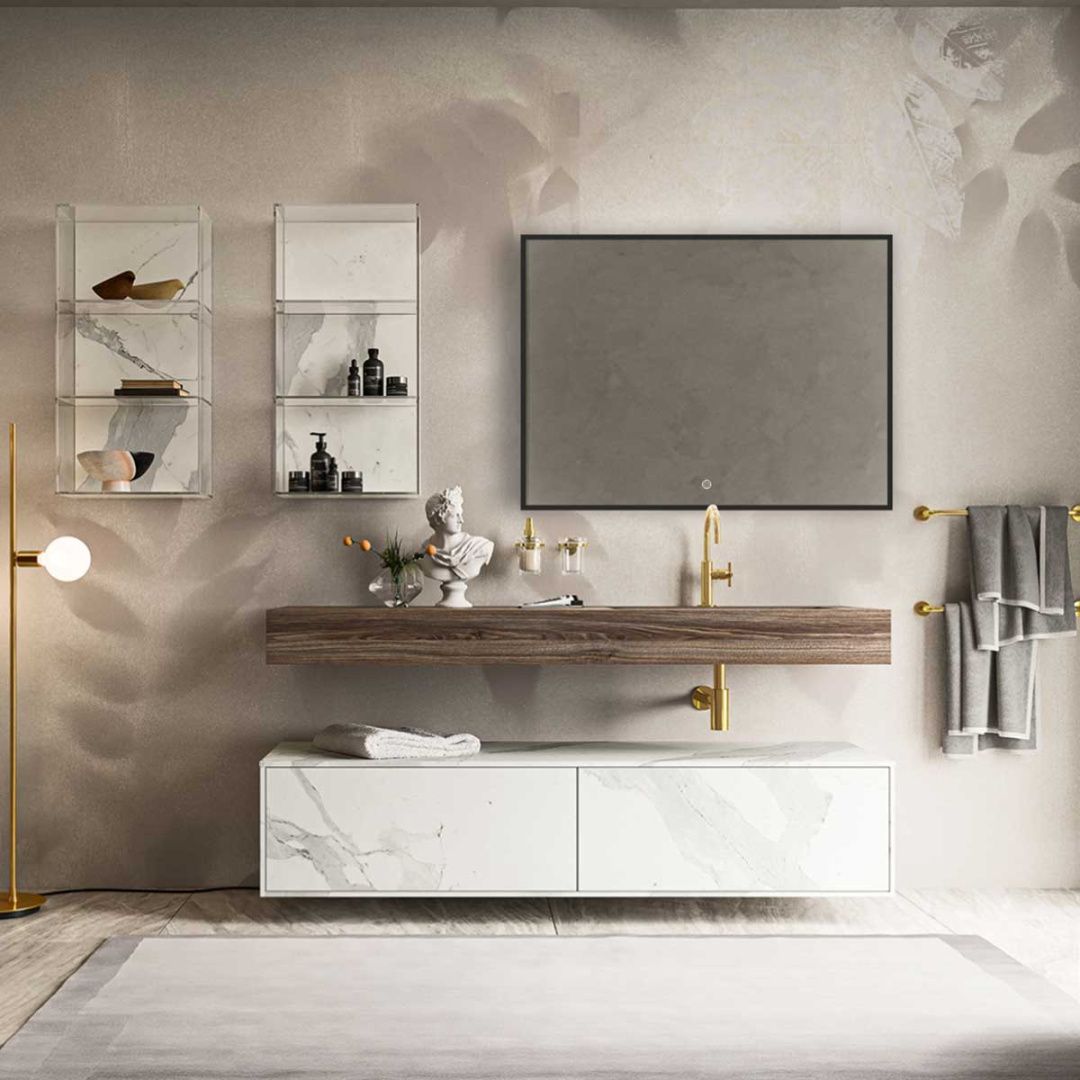 Приобрести vincea зеркало 80х60 см, с led подсветкой, сенсор, диммер, черное vlm-3vn800b