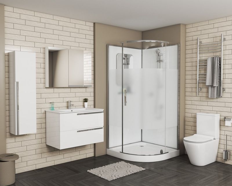 Приобрести grossman душевая кабина classic 90х90 см, полукруглая, хром\ матовая gr170ql