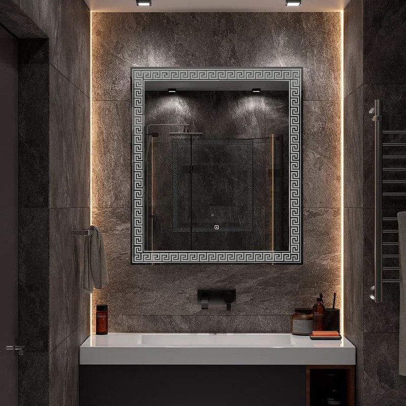 Приобрести continent зеркало с подсветкой apollo 80х90 см, сенсорный включатель, белое