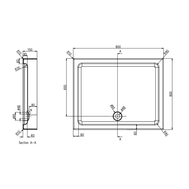 Приобрести поддон акриловый azario toronto 80x80 см, низкий, белый p18 r/l