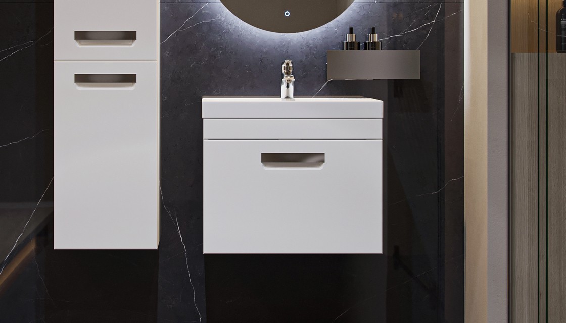 Приобрести тумба подвесная с раковиной velvex estea 60 см белый/матовый tpest.60.1y.233