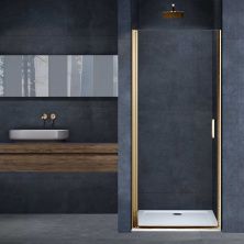 Vincea Душевая дверь Alpha 60 см, прозрачное, брашированное золото VDP-3AL600CLG