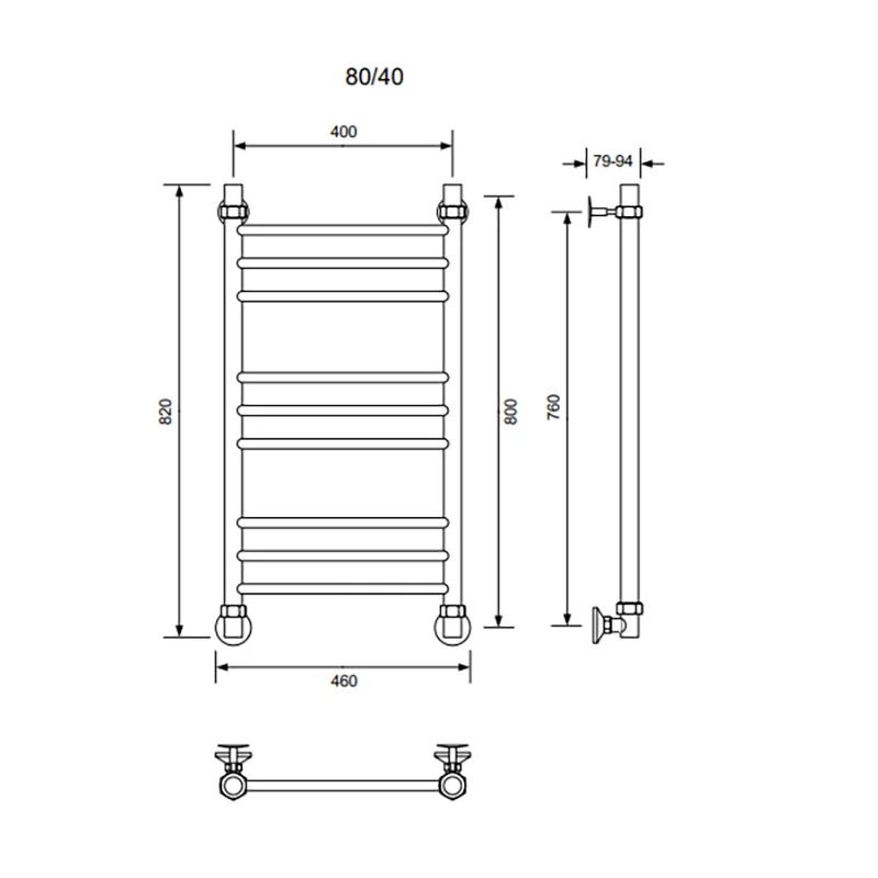 Приобрести veconi полотенцесушитель водяной voga 40х80 см, хром v8040ch