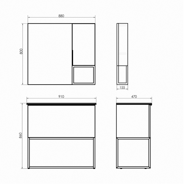 Приобрести сomforty зеркало-шкаф "равенна лофт-90" дуб темно-коричневый