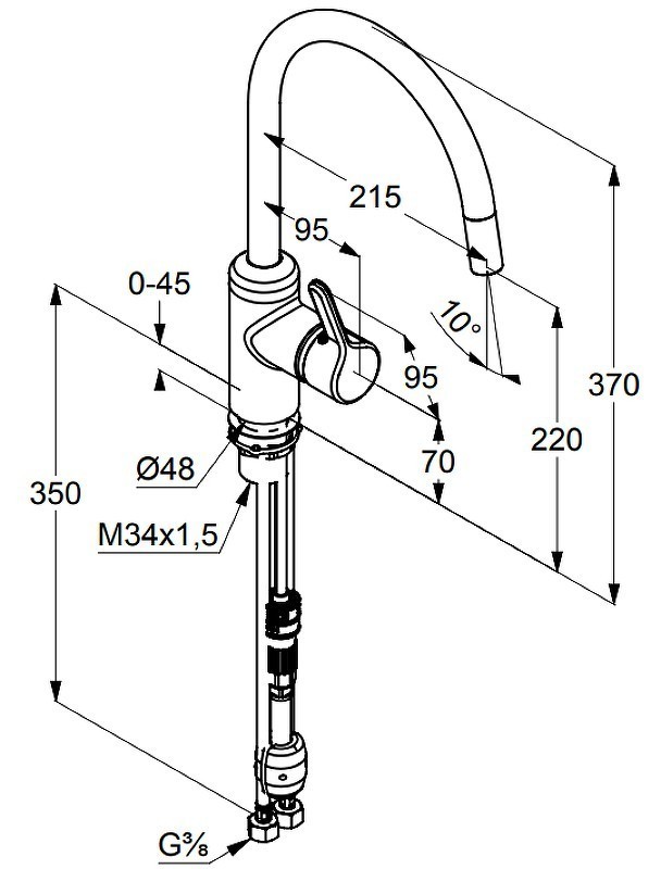 Приобрести kludi bingo star смеситель для кухни, выдвижной излив, арт. 428510578