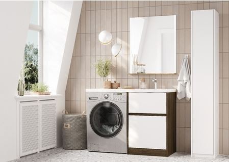 Приобрести тумба напольная с раковиной-столешницей акватон лондри 120 r/l, дуб кантри