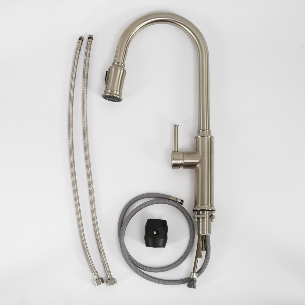 Приобрести belbagno смеситель для кухни с выдвижной лейкой, сатин bb-lam58-in