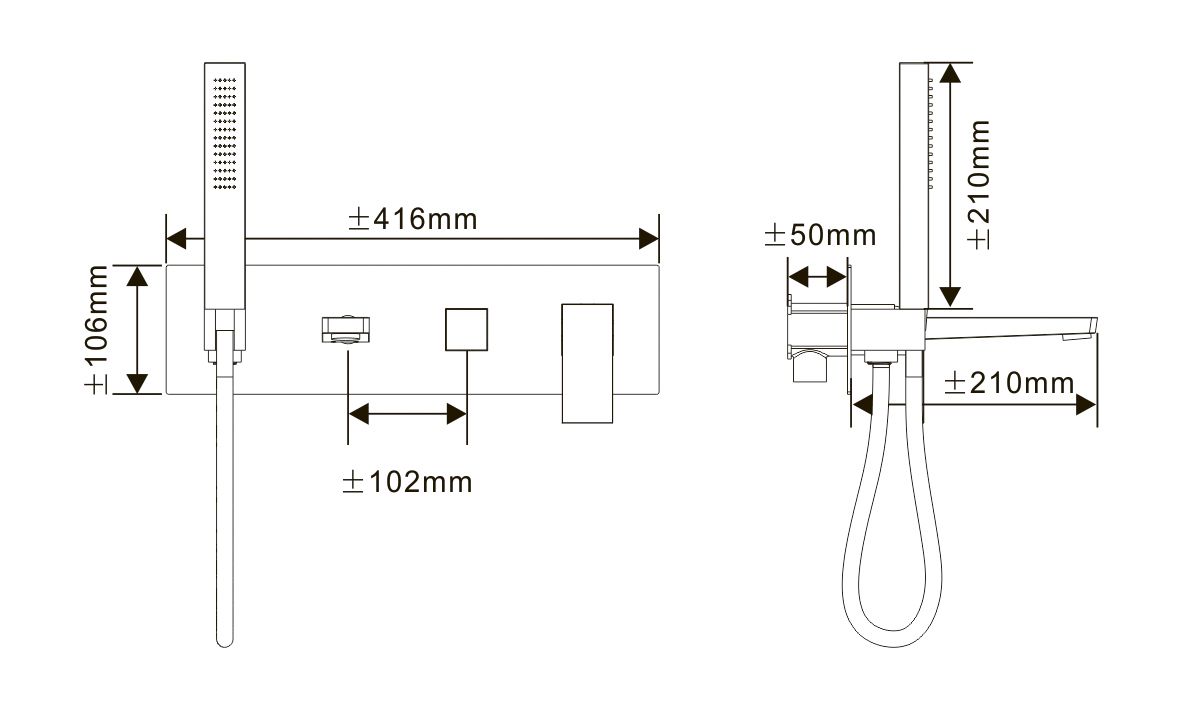 Приобрести hayzburg встраиваемый смеситель для ванны и душа, золото матовое hb-1004bg