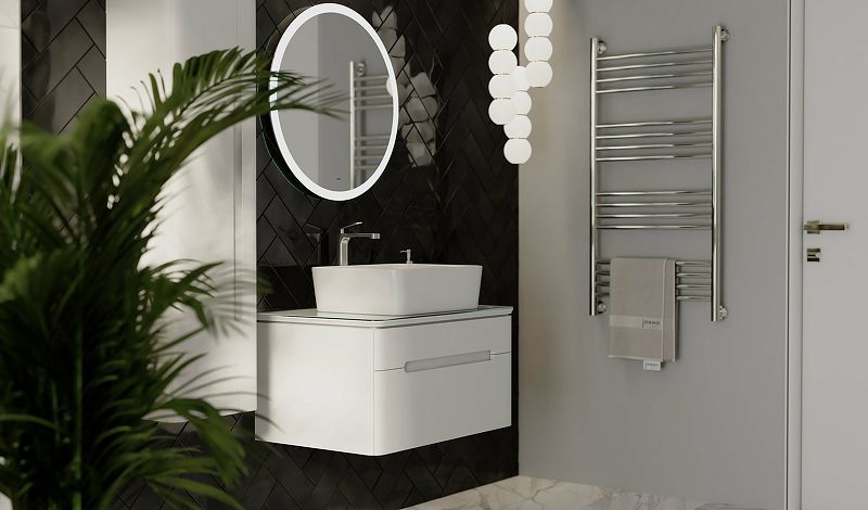 Приобрести jorno зеркало shine 65 см, с подсветкой, белое