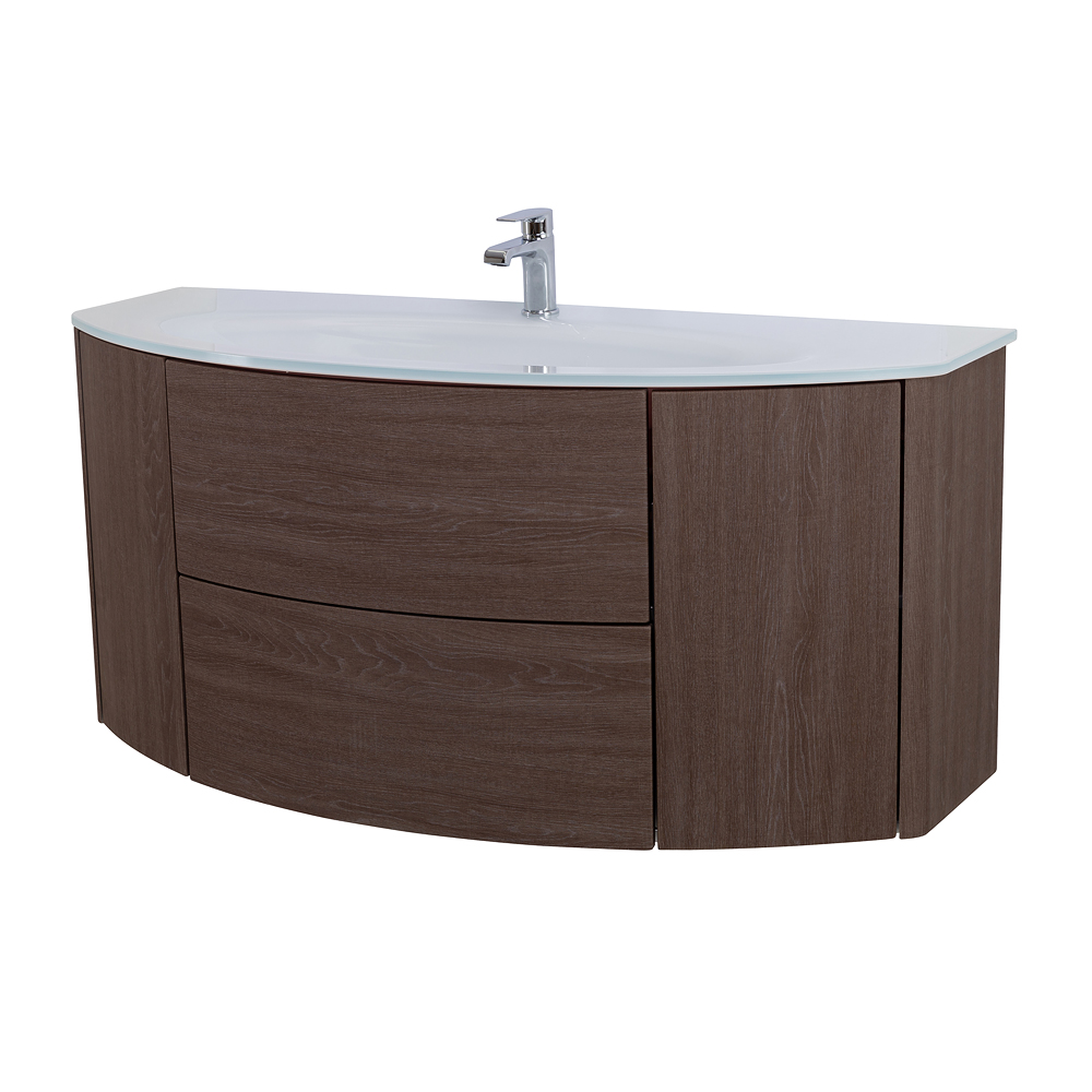 Приобрести cezares тумба подвесная с раковиной eden 121 см rovere scuro soft, стекло, коричневая 54408