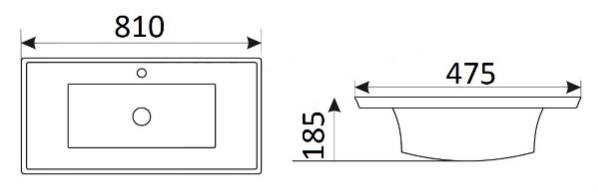 Приобрести раковина врезная на столешницу ceramalux 80 см nyj851-80
