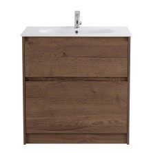 BelBagno Тумба с раковиной KRAFT 100 см, напольнаяная Rovere Tabacco, раковина LOV-1000-LVB белая