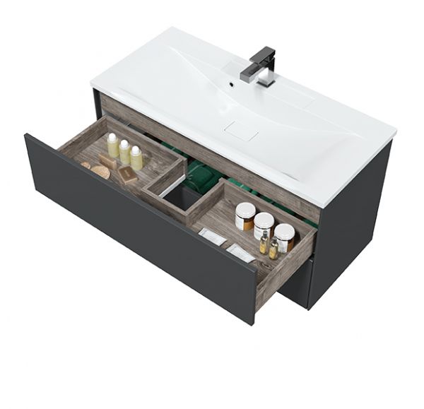 Приобрести sole тумба подвесная ultra 100 см с раковиной premier 100, серая матовая ут000068499