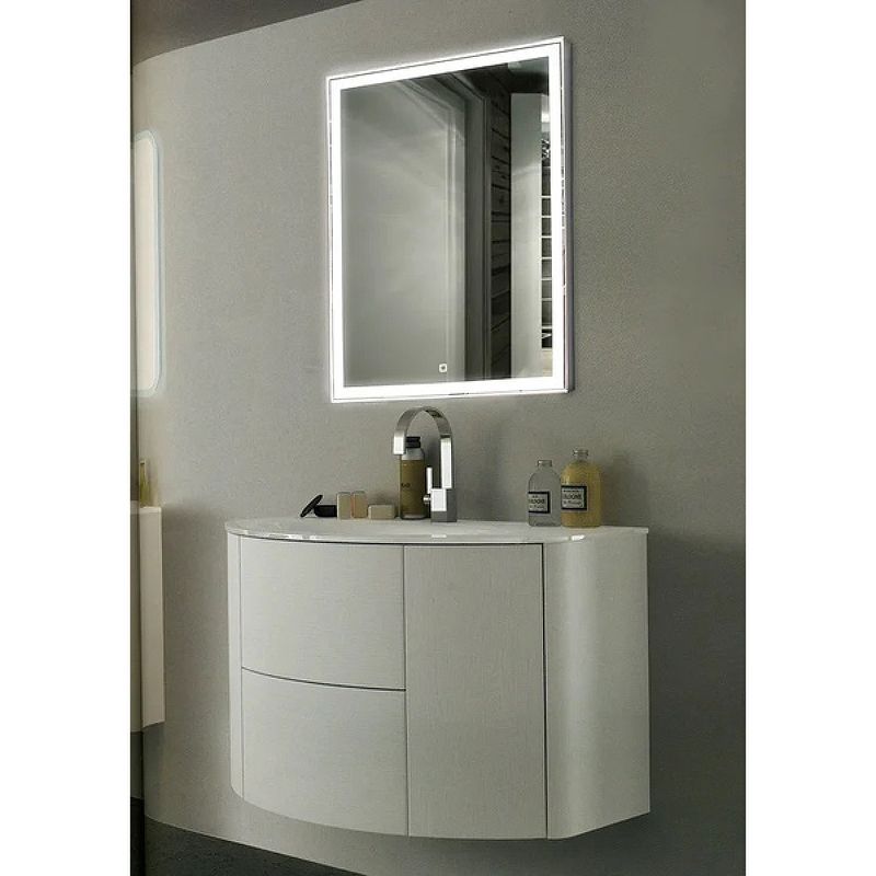 Приобрести continent зеркало с подсветкой strong 70х90 см, сенсорный включатель, серое