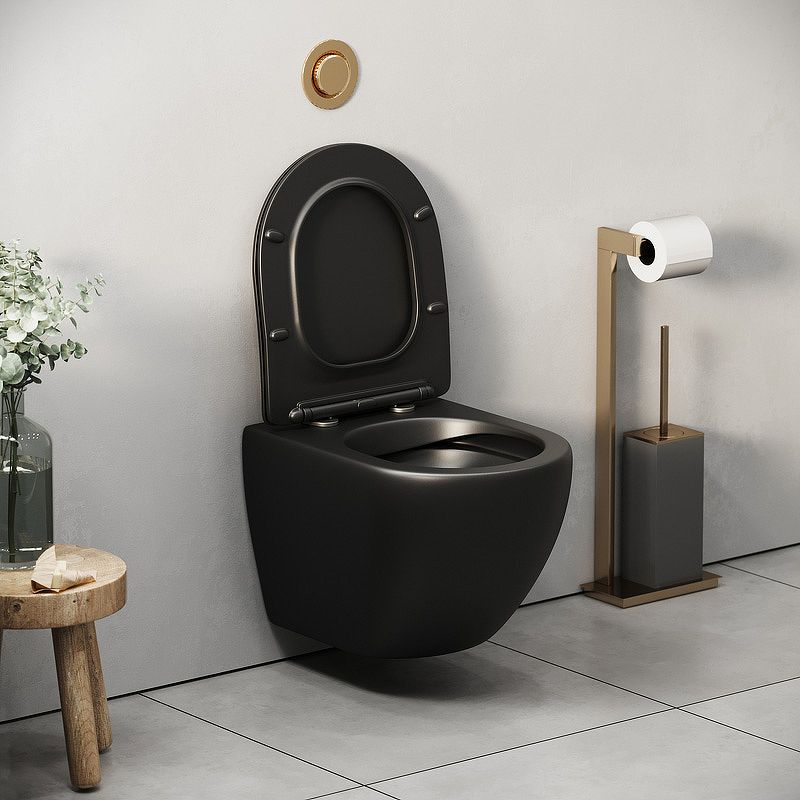 Приобрести grossman унитаз подвесной color с крышкой дюропласт, микролифт, черный матовый gr-4455bms