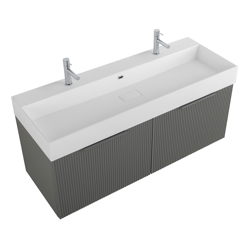 Приобрести cezares тумба подвесная с раковиной premium 120 см plisse grigio nuvola, серая 55449