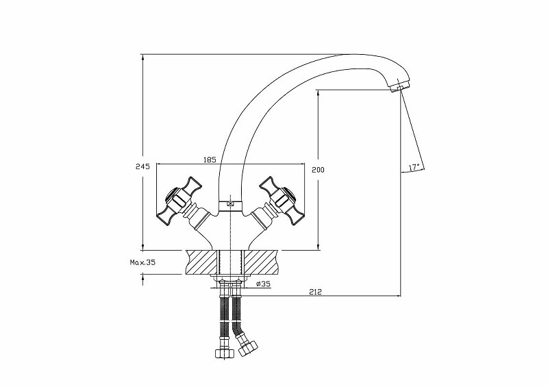 Приобрести haiba смеситель для кухни 245мм, хром hb-4824
