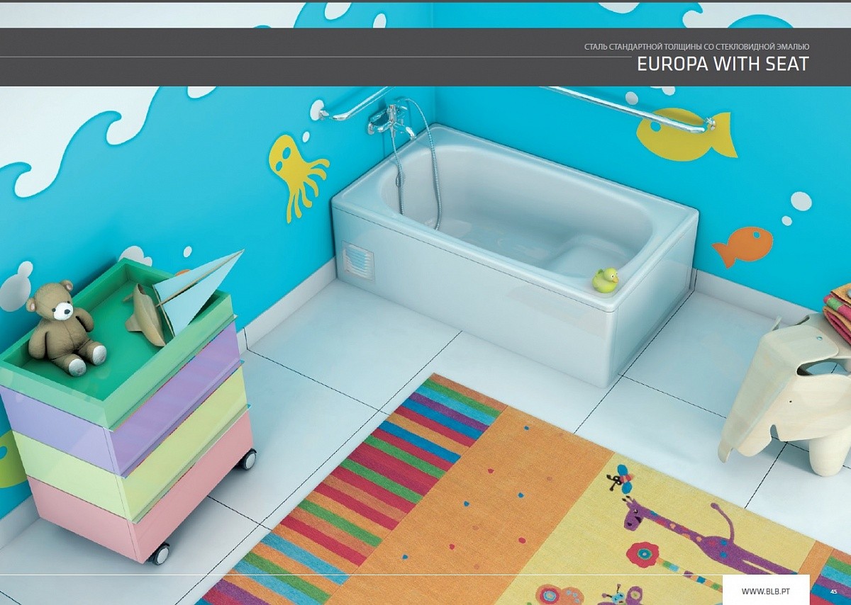 Приобрести ванна стальная blb europa 120*70 см, сидячая