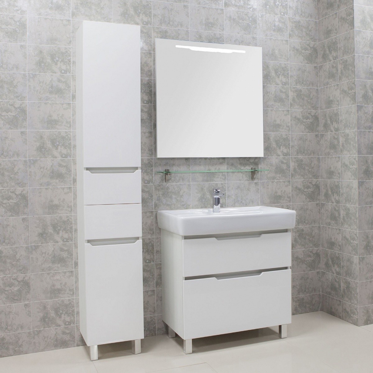 Приобрести дакота 80 тумба-умывальник (белый/выб. дерево)(умывальник тигода 80)