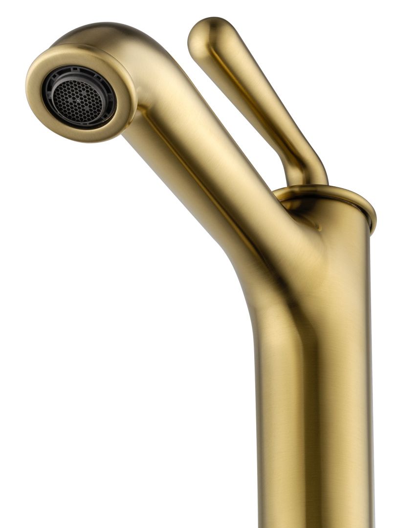 Приобрести смеситель для раковины высокий wonzon & woghand steam, брашированное золото (ww-88239008-bg)