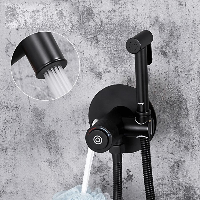 Приобрести gappo смеситель с гигиеническим душем g7288-6, черный матовый 30096