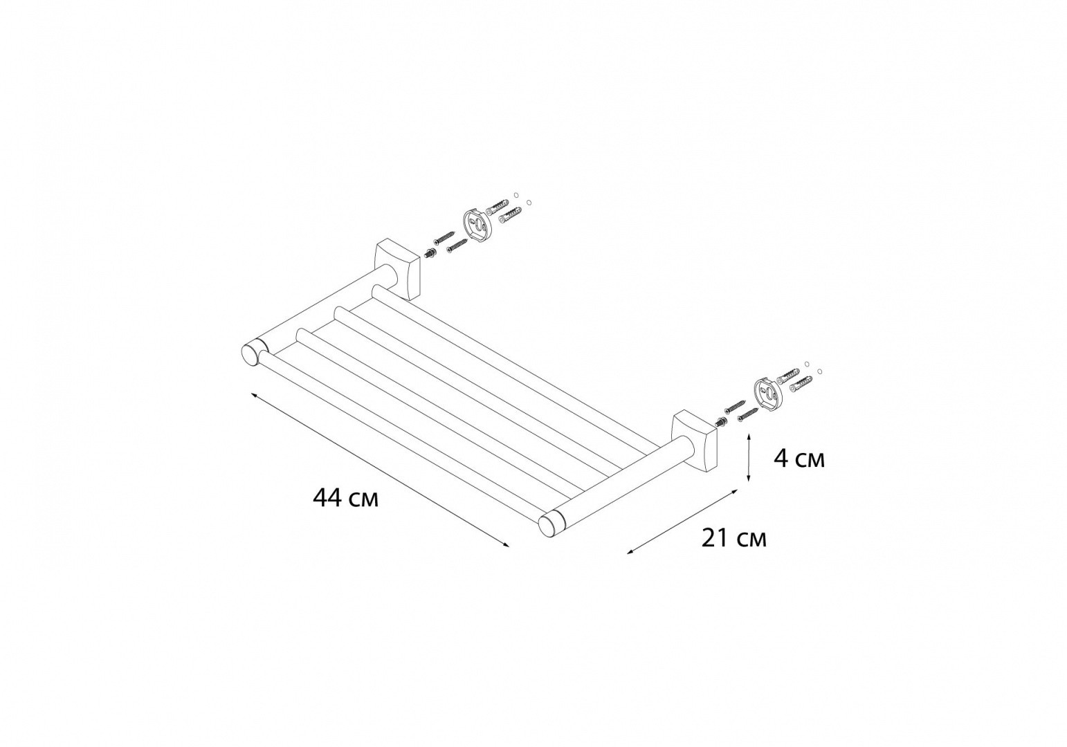 Приобрести fx-61316 kvadro полка для полотенец 40 см
