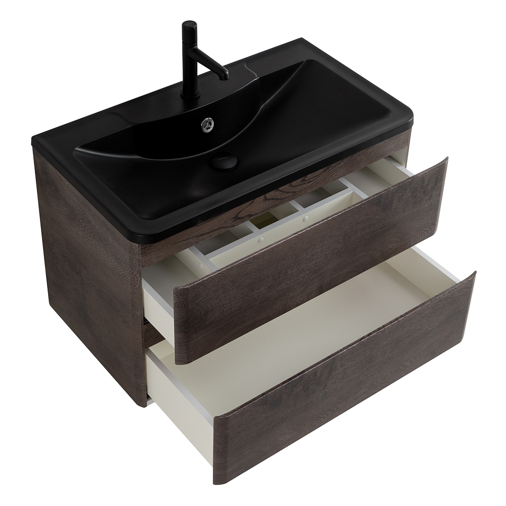 Приобрести belbagno тумба с раковиной albano 100 см, подвесная rovere nature grigio, чёрная раковина