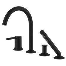 Azario Смеситель на борт ванны Flame, 4 -отверстия, черный AZ-VPC258320PA